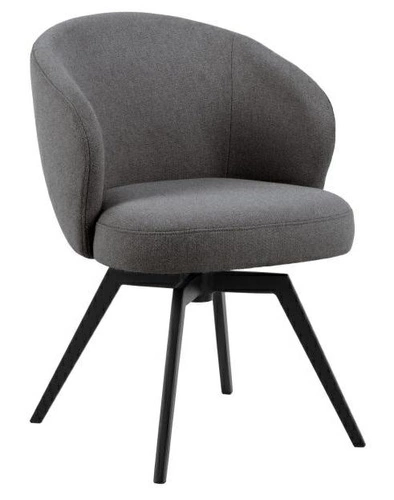 Jídelní židle Darlene Actona šedá čalouněná otočná moderní na černých nohách