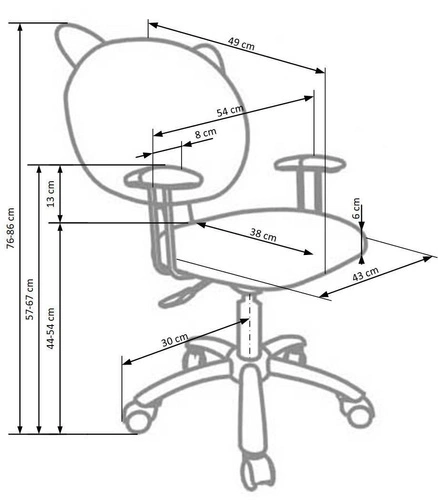 Dětská kancelářská židle Lili růžová