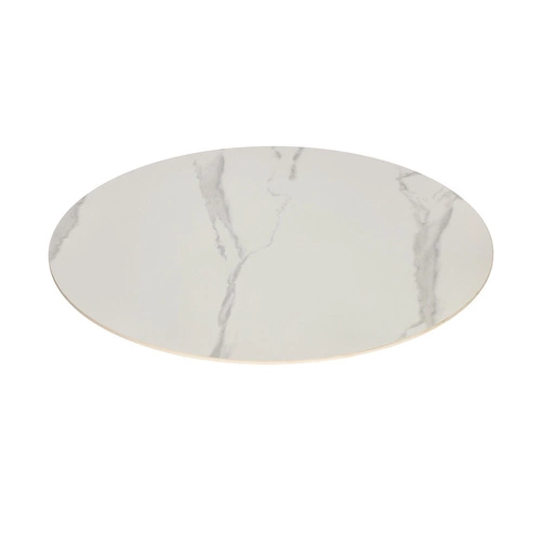 Jídelní kulatý stůl Simplet Skinny Premium Stone bílý mramor moderní na jedné noze 90 cm