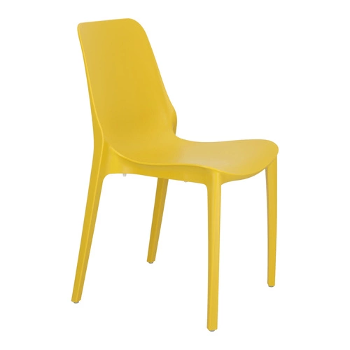 Zahradní žlutá stohovatelná židle z plastu Ginevra moderní na zahradu a terasu SCAB Design