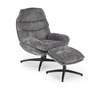 Relaxační křeslo Beltine Intesi s podnožkou šedé moderní do obýváku čalouněné