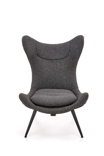 Relaxační křeslo ušák Latina antracit do obýváku moderní čalouněné Intesi