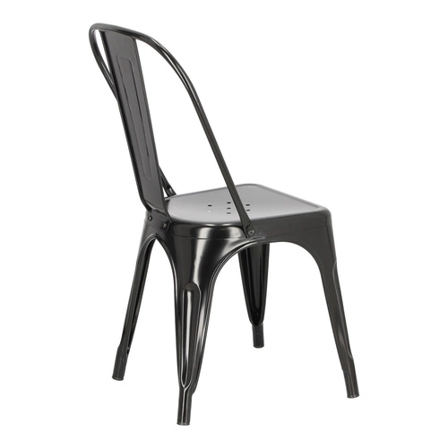 Kovová jídelní židle Paris černá ve stylu industriálním inspirovaná Tolix