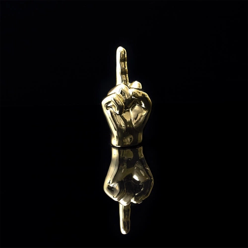 Dekorační figurka zlatá keramická ruka Intesi 10,5 cm moderní do obýváku nebo kanceláře