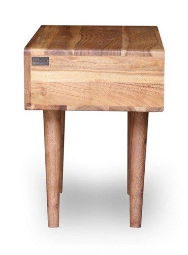 Noční stolek dřevěný 45 cm se zásuvkou skandinávský akácie hnědý Intesi