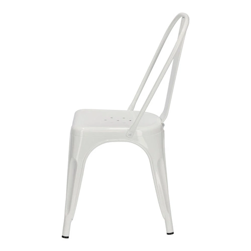 Kovová židle Paris bílá inspirovaná Tolixem do jídelny a kuchyně moderní D2.DESIGN