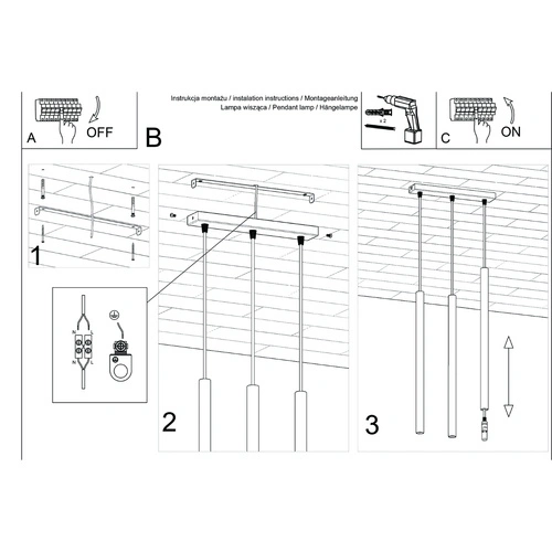 Závěsné stropní svítidlo Pastelo 3 okrově červené moderní nastavitelné do obýváku