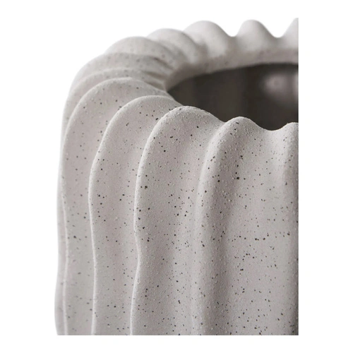 Keramický květináč Lamell šedý kulatý do obýváku moderní House Nordic