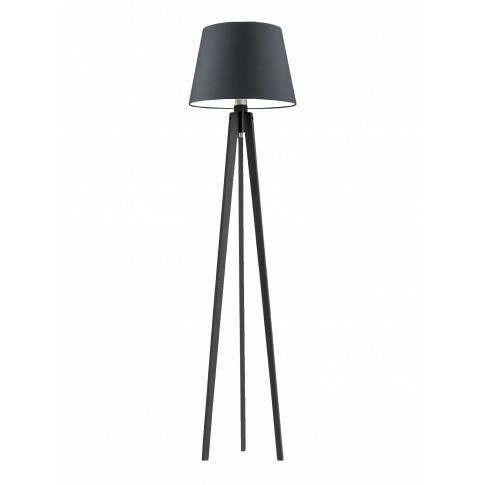 Stojací lampa do obýváku Curacao černá s moderním dřevěným stínidlem Lysne 158 cm