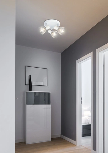 Stropní svítidlo Fly bílá/chrom moderní do obýváku a ložnice kulaté 3xE14