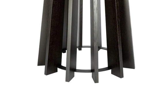 Jídelní kulatý stůl TAVLE NORDIFRA černý dub moderní 120 cm na jedné noze