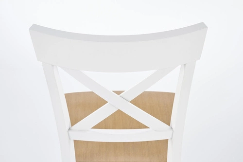 Dřevěná jídelní židle Tutti Intesi bílý dub vintage rustikální s opěrkou