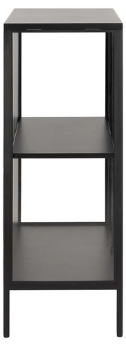 Skleněná vitrína do obýváku Newcastle černá industriální na knihy kovová Actona 80 cm