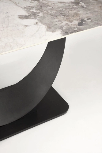 Rozkládací jídelní stůl Abigray bílý mramor černé nohy moderní 160-240 cm Intesi