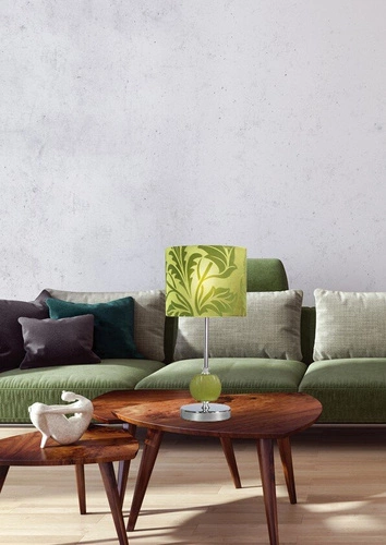 Noční stolní lampa Cort moderní zelená s látkovým stínidlem 40 cm