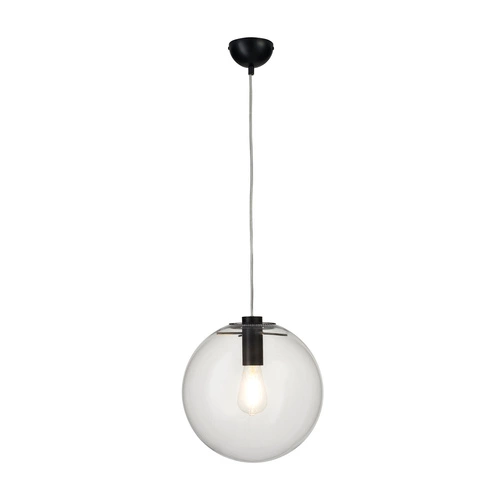 Závěsné skleněné svítidlo koule TONDA černé 30 cm s nastavitelnou výškou do obýváku a kuchyně