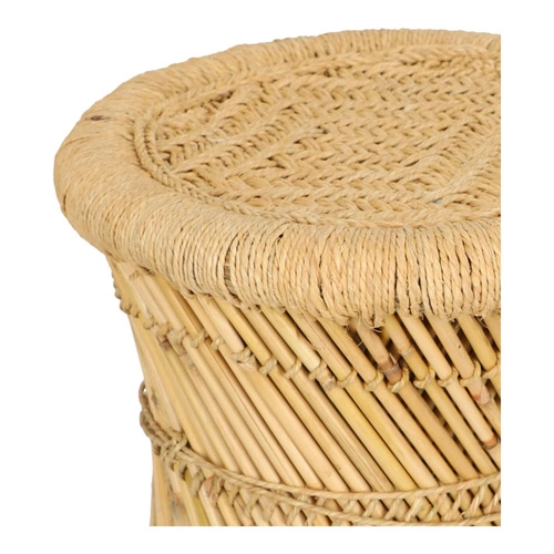 Sada 2 kulatých konferenčních stolků boho Corde z bambusu a konopí do obýváku Atmosphera