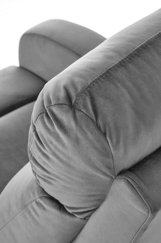 Rozkládací křeslo do obýváku Veral samet šedý s funkcí spaní a houpání moderní Intesi