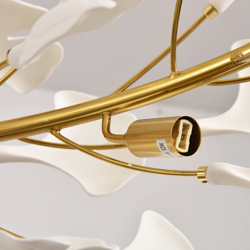 BOTANIKA závěsná lampa zlatá bílá 80 cm