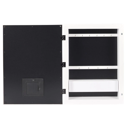 Závěsná koupelnová skříňka s LED zrcadlem Intesi bílá moderní 30 cm mělká