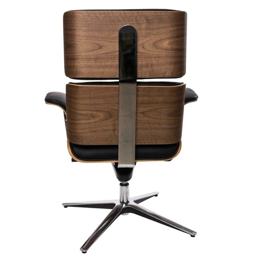 Ergonomická kancelářská židle VIP Exclusive Home černá kožená s podnožkou otočná D2.DESIGN