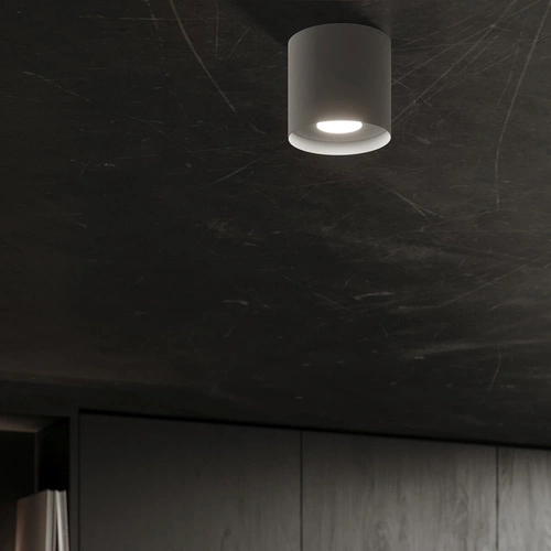 Stropní svítidlo MIKA šedé minimalistické do obýváku a kuchyně hliník 12x12 cm