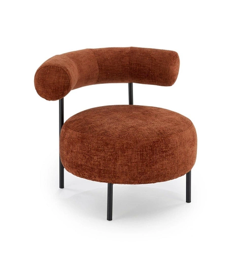 Relaxační křeslo Belmira skořicové do obýváku moderní čalouněné na černých nohách