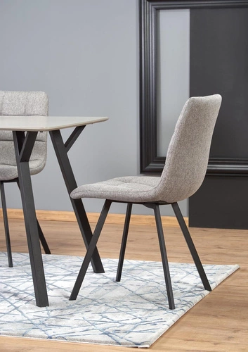 Jídelní stůl loftový Gorbal 140x80 cm šedá deska černé nohy moderní Intesi