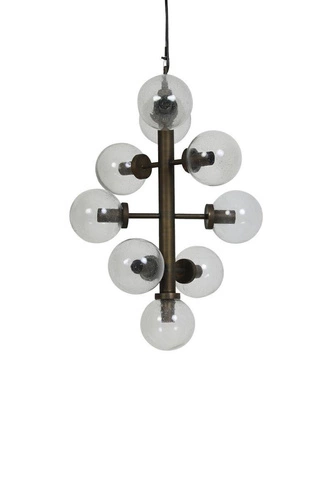 Závěsné svítidlo Chavello 9bodové kovová koule hnědá do obýváku a jídelny