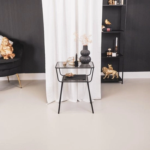 Moderní černý obdélníkový skleněný konferenční stolek HV decor do obýváku 60,5 cm