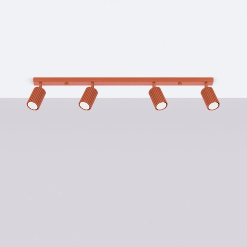 Stropní svítidlo KARBON 4L červené minimalistické do obýváku s otočným stínidlem 81 cm