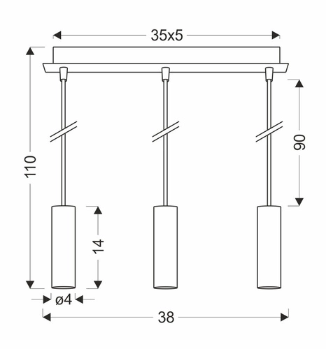 Závěsné svítidlo Dallas 142 mm zlaté 3