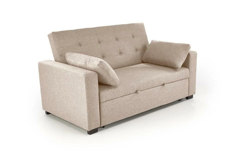 Rozkládací pohovka s funkcí spaní Durat béžová skandinávská dvoumístná do obýváku Intesi