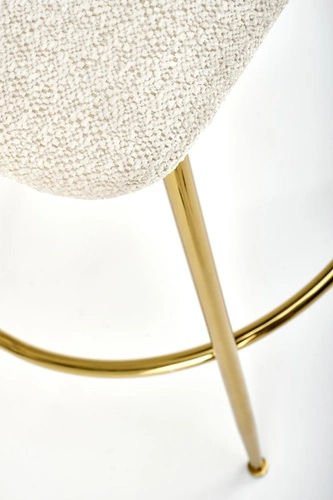 Barová židle Paloma krémová s opěrkou glamour na zlatých nohách do kuchyně a jídelny 75 cm