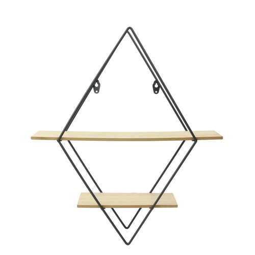 Závěsná police na květiny a dekorace Diamond černá dřevěná moderní 46 cm