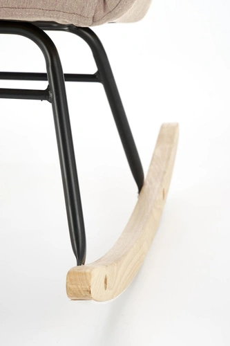 Houpací křeslo Caipola béžové skandinávské do obýváku čalouněné s opěrkami