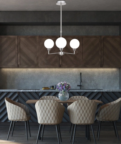 Logos moderní závěsné svítidlo skleněná koule 3 světla do obývacího pokoje a ložnice