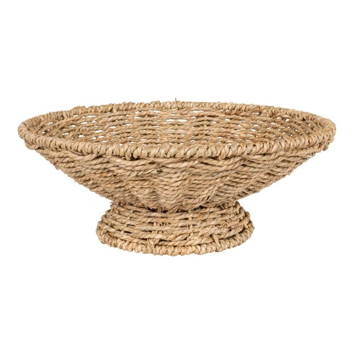 Kulatý dekorační podnos Pruna Intesi z mořské trávy 30 cm na servírování v boho stylu