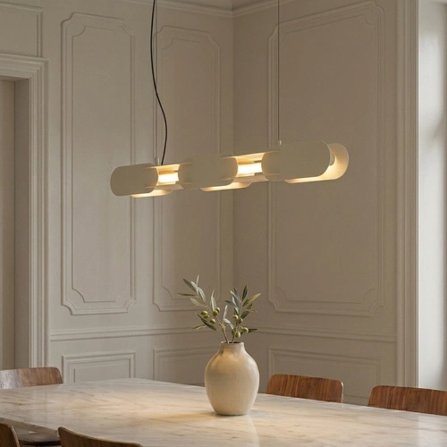 Závěsné LED svítidlo CHAIN 91 béžové moderní nad kuchyňský ostrůvek