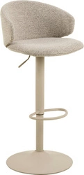Barová židle Ella béžová moderní čalouněná s opěrkou a područkami, výškově nastavitelná do kuchyně Actona