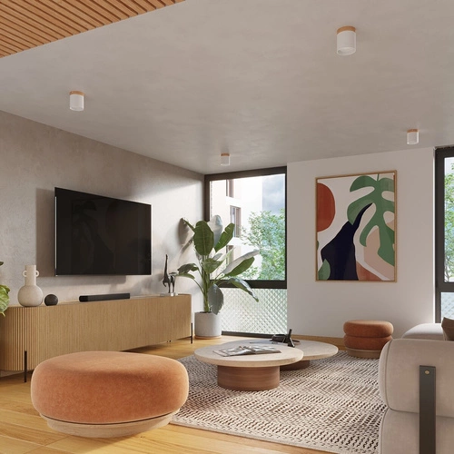 Stropní svítidlo RIF bílé moderní skandinávské do obýváku, kuchyně a ložnice SOLLUX