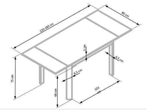 Intesi Stonal rozkládací skleněný jídelní stůl moderní bílý-béžový 120 cm