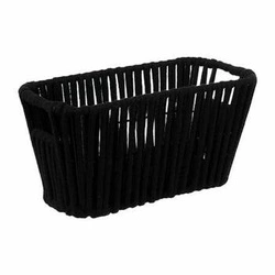 Černý moderní pletený úložný koš Manille 15x15 cm do ložnice 5five