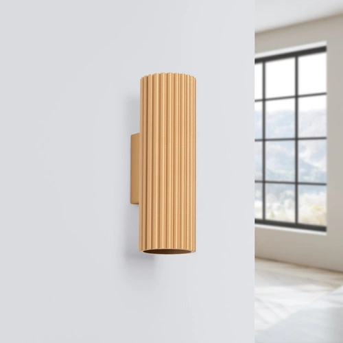 Nástěnné svítidlo KARBON 20 zlaté moderní svítí nahoru i dolů glamour do obýváku a ložnice SOLLUX