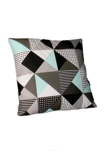 Dekorační sametový antialergický polštář MELANGE MINT do obývacího pokoje 40x40 cm