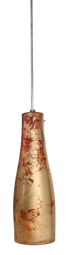 Závěsné svítidlo Skleněná láhev červená zlatá nad jídelní stůl do kuchyně boho 1xE27