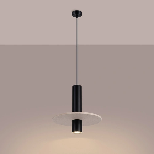 Závěsné svítidlo PELTA 1 moderní černé béžové do obýváku a jídelny 30 cm