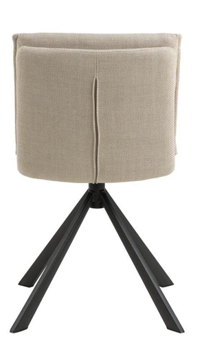 Otočená jídelní židle Flynn béžová čalouněná moderní na černých nohách