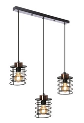 Závěsná lampa Glob černá+zlatá 3x40W E27 stínidlo černé