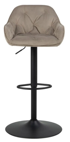 Barová židle Brooke VIC béžová sametová s opěrkou a područky otočná výškově nastavitelná do kuchyně
